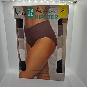 Felina Pima Cotton Hipster 5-Pack - Black, Gray, Cream